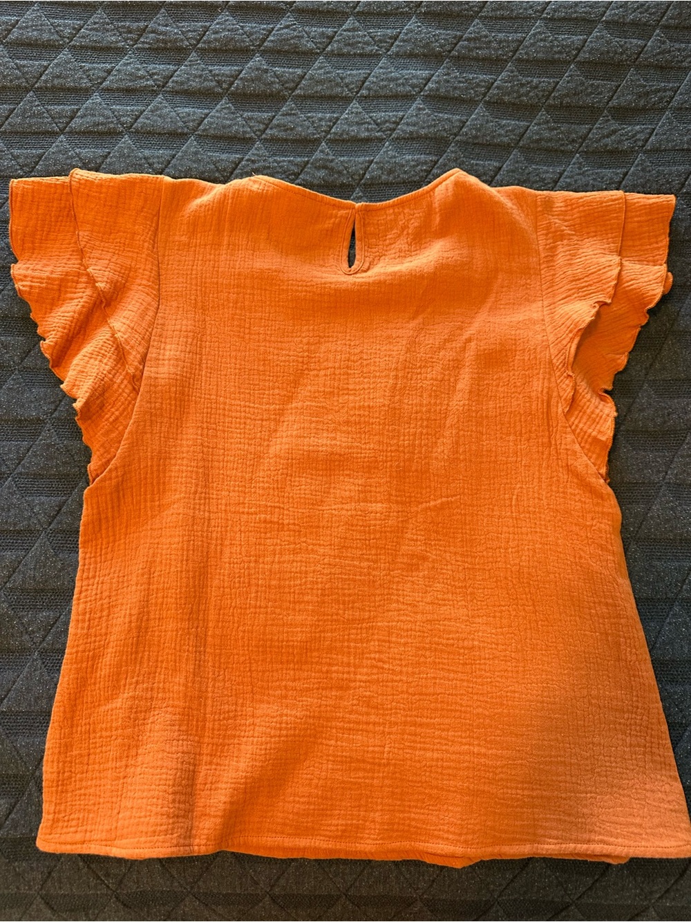 BiBi Rustic Orange Ruffle Sleeve Blouse - Picture 9 of 9